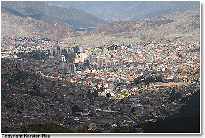 La Paz von El Alto aus gesehen