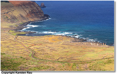 Blick vom Gipfel des Rano Raraku