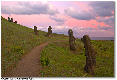 Abendrot am Rano Raraku