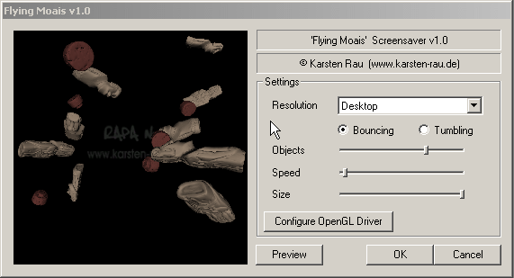 Moai 3D Screensaver Installer