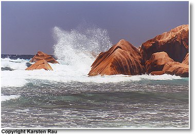 Brandung an der Anse Cocos