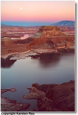Vollmond &uuml;ber dem Gunsight Butte